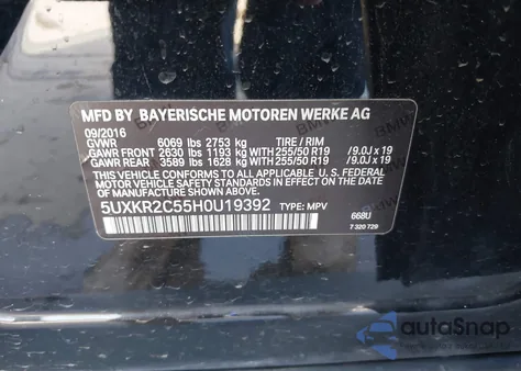 2017 BMW X5 Sdrive35I из США, поврежденный, VIN 5UXKR2C55H0U19392